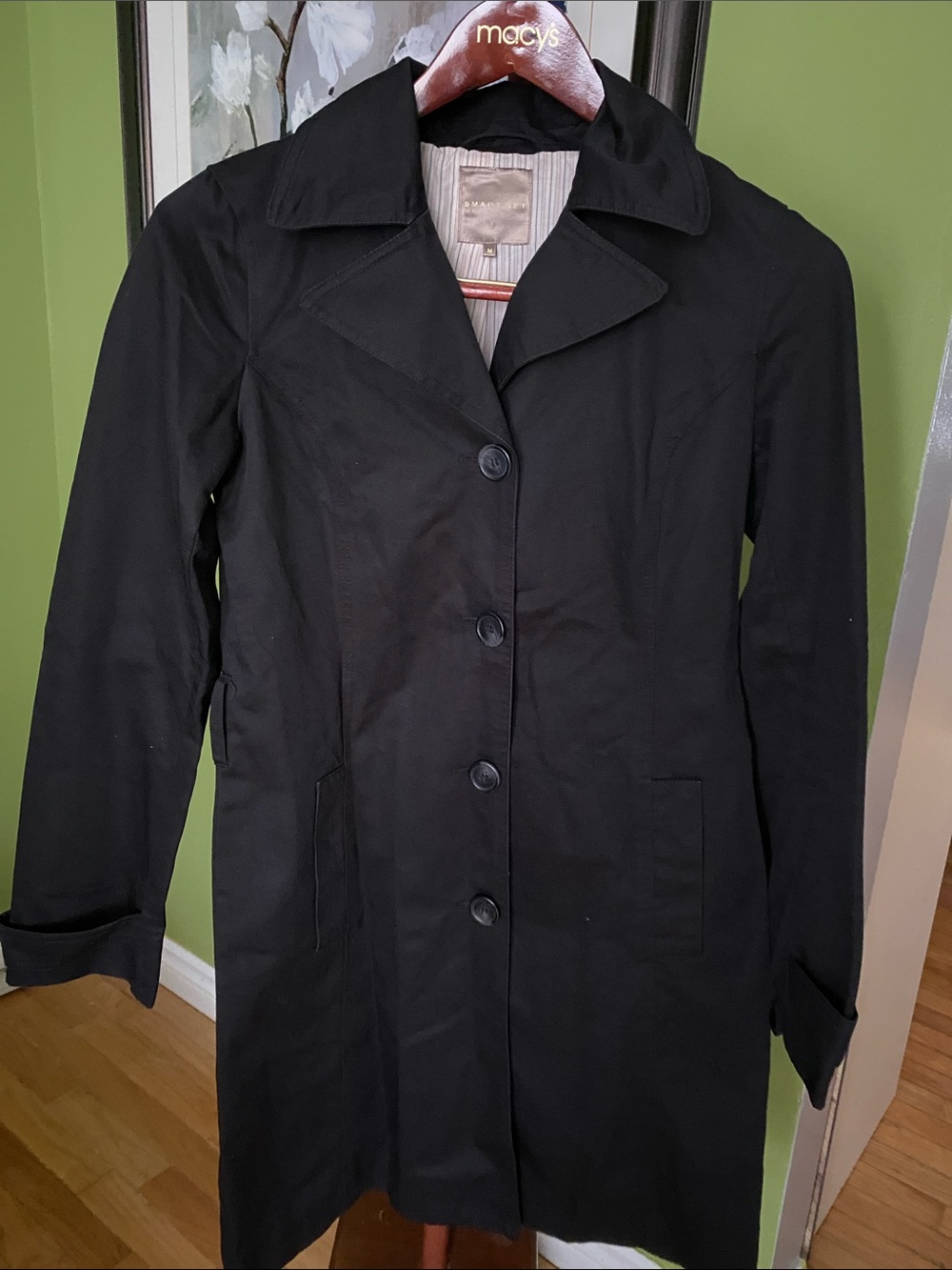 Black Women's Single-Breasted Trench Coat